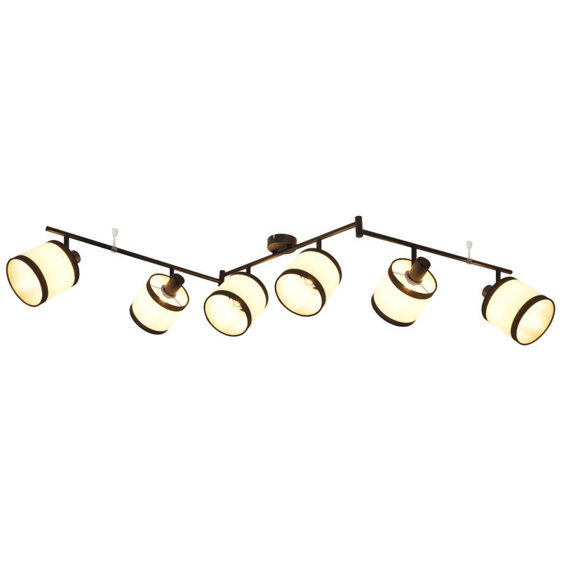 DECKENSTRAHLER Chase Ⅲ 6-flammig 150/12/19 cm - Schwarz, Metall (150/12/19cm) - Nettlife