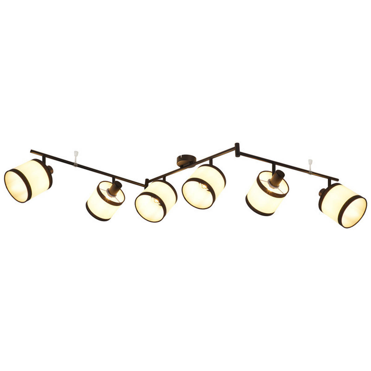 DECKENSTRAHLER Chase Ⅲ 6-flammig 150/12/19 cm - Schwarz, Metall (150/12/19cm) - Nettlife