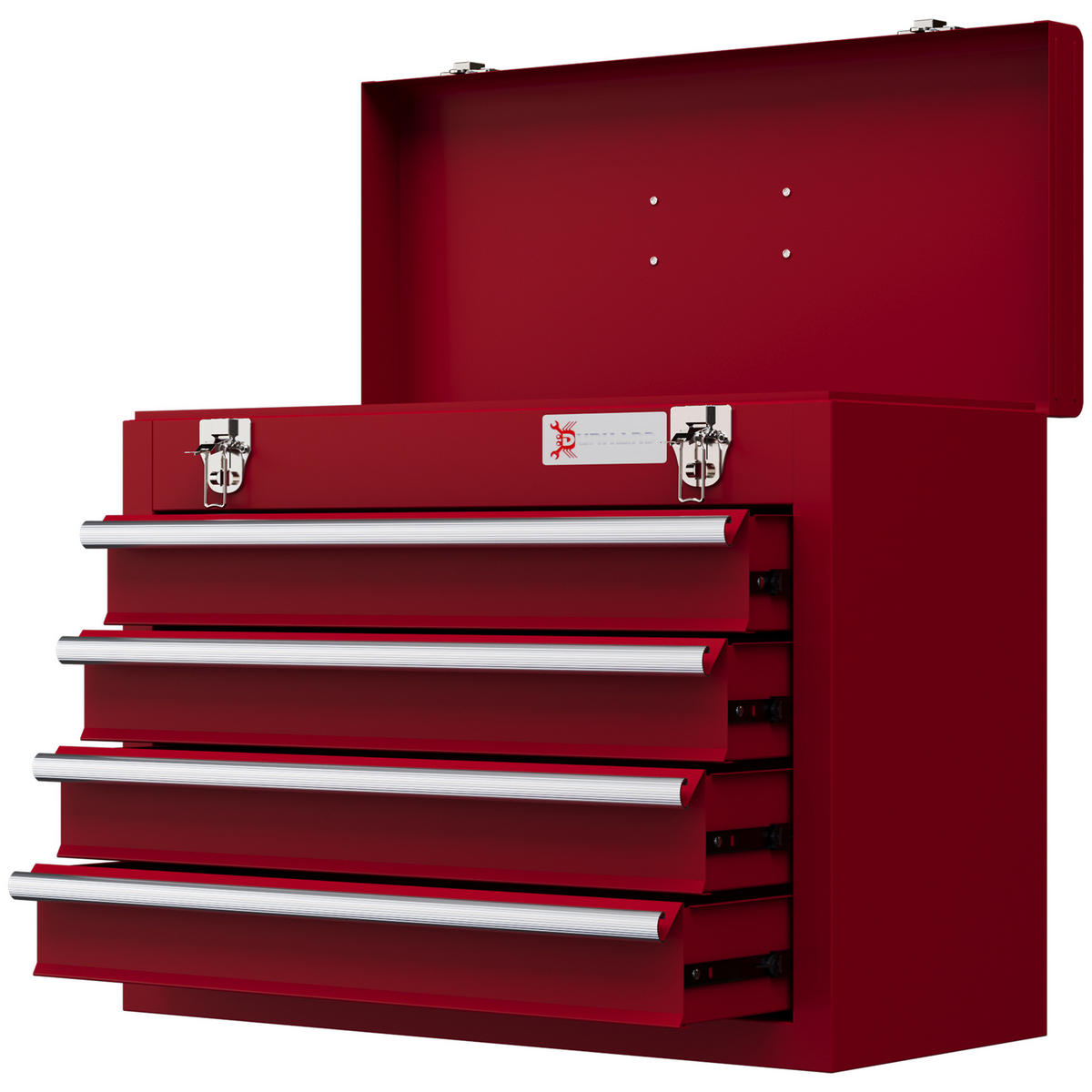 WERKZEUGKASTEN, Kiste mit 4 Schubladen und Blechablage, 51 x 22 x 39,5 cm, Rot - Multicolor, Kunststoff (22/39.5/51cm) - FORIOUS