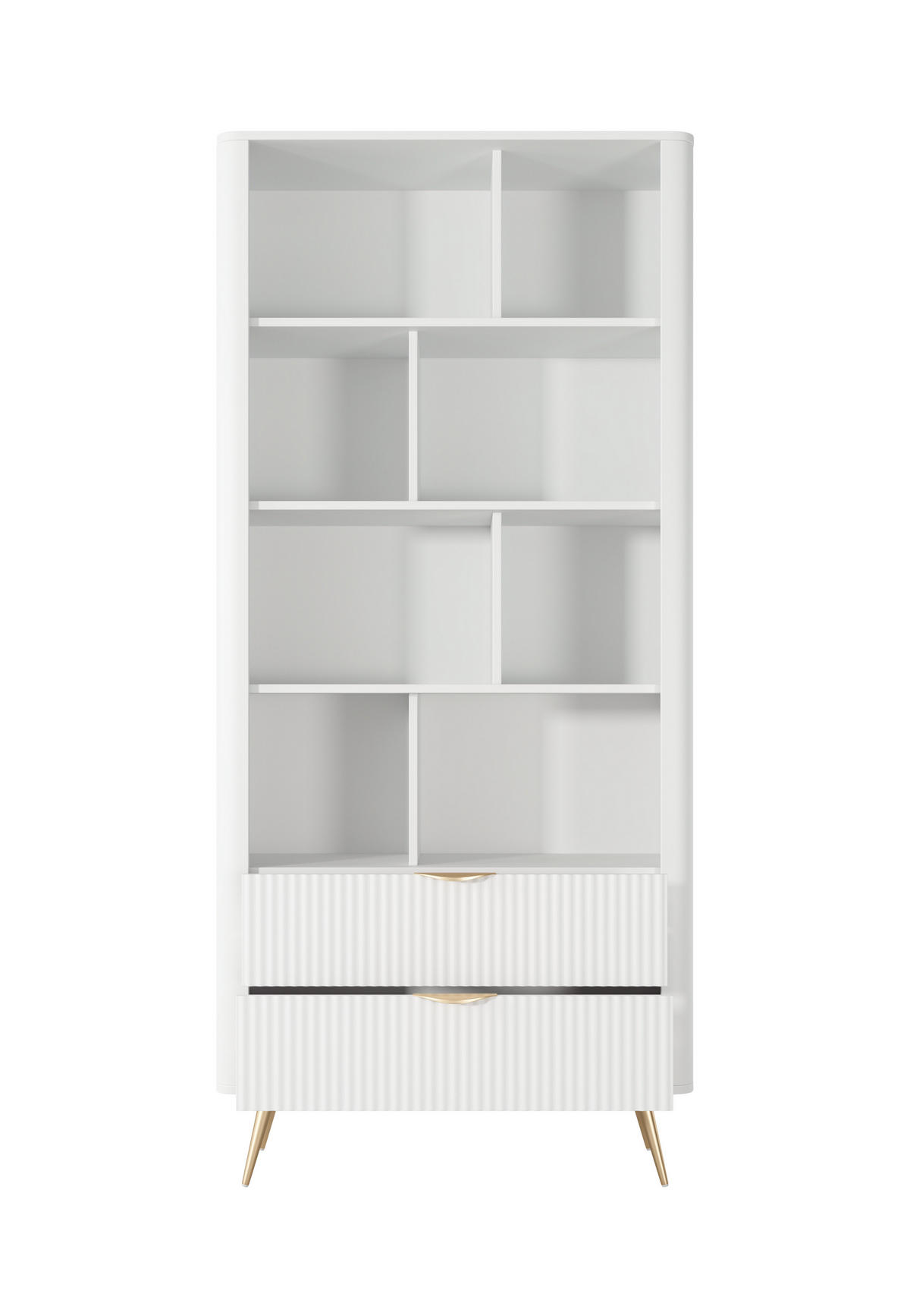 BÜCHERREGAL LANTANA 88,2x38x193,8 cm, Regal Weiß - Weiß, Holzwerkstoff (88.2/193.8/38cm) - MASSENO