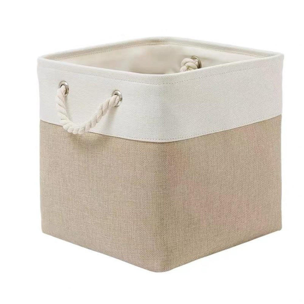 AUFBEWAHRUNGSKORB, Khaki, Baumwoll-Leinen-Mischung, 33 x 33 x 33 cm - Braun, Textil (33/33cm) - Weltevree