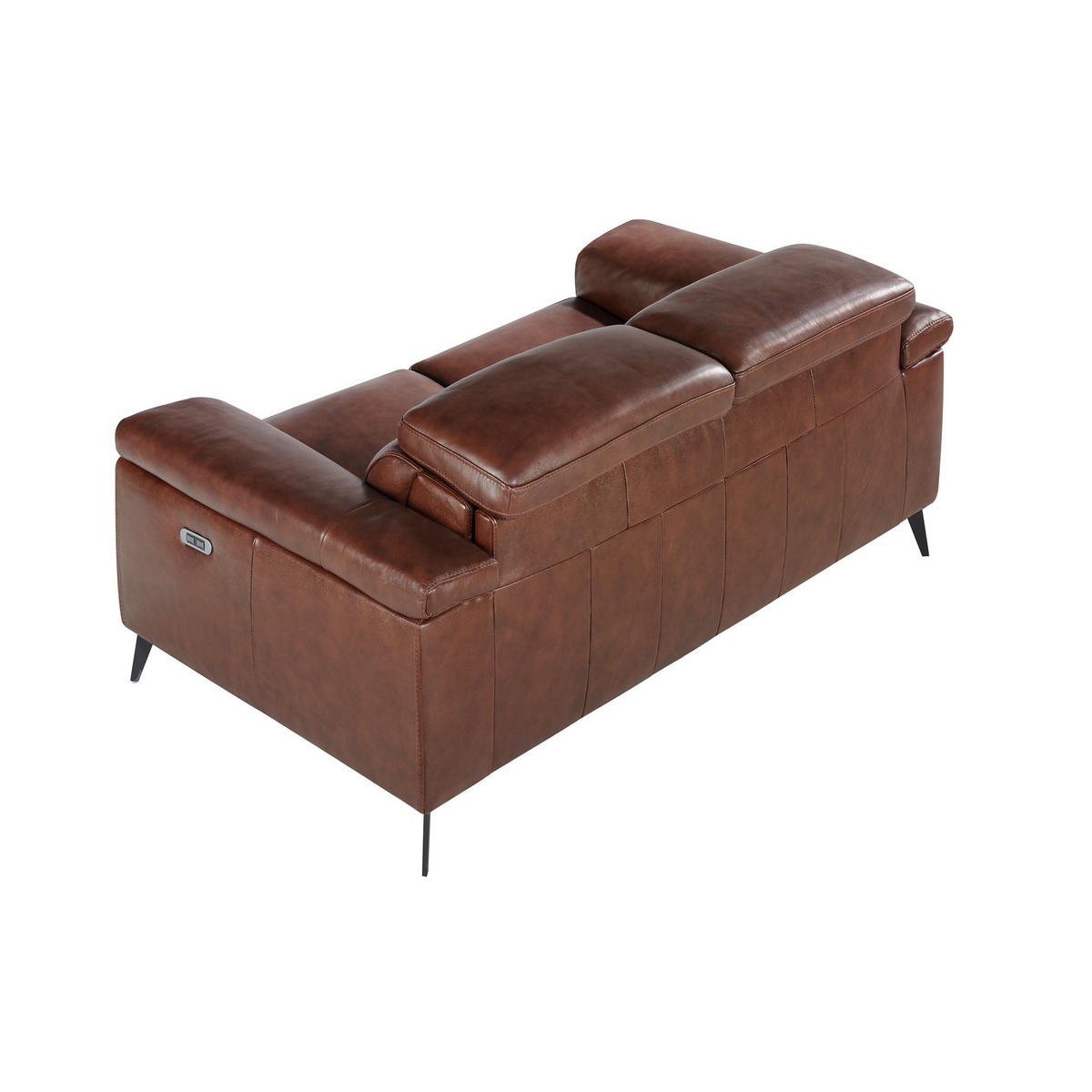 SOFA 2-Sitzer Relaxsofa aus braunem Leder 170/103/99 cm - Schwarz/Braun, Leder (170/99/103cm) - ANGEL CERDA