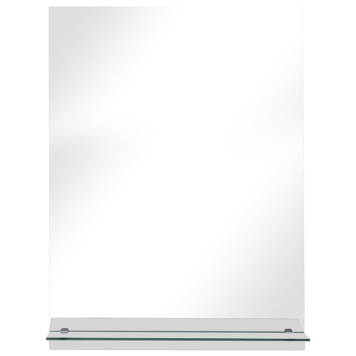 WANDSPIEGEL mit Regal 30×50 cm Hartglas - Silberfarben, Glas (30/50/10cm) - furnicato