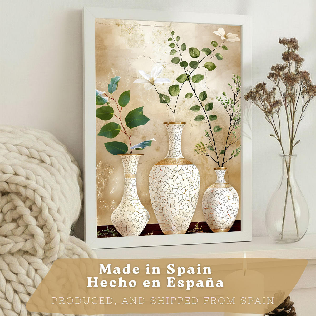 PLAKAT Sada 3 květinových potisků. Dekorativní nástěnné umění s klasickými květinami. Botanické nástěnné PLAKATy s přírodou. Velikost Bezrámové A3 - čirá, papír (29.7/42/3cm) - Nacnic