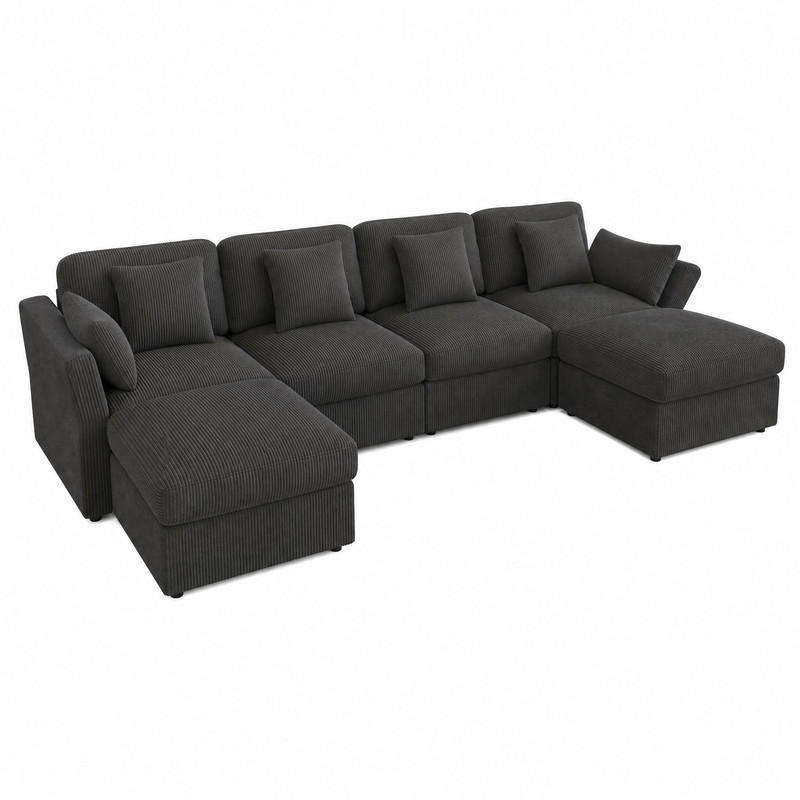 Meubliv Sofa Grau 159.5x89x290 cm