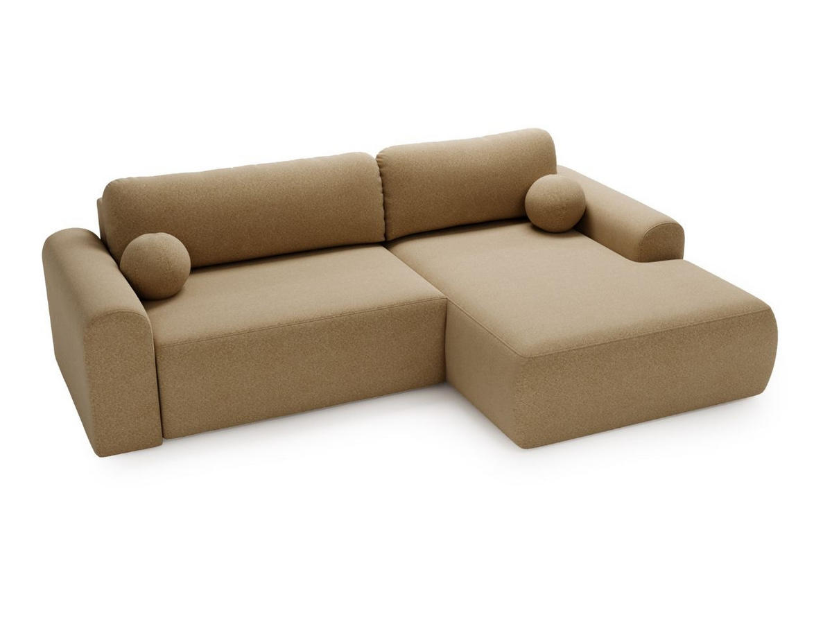 ECKSOFA Savana Hellbraun Rechts - Hellbraun, Holz/Textil (177/257cm) - Graingold