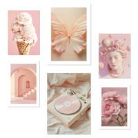 POSTER Set Mit 6 Pinke Kollektion Für Power A3 & A4 Rahmenlos - Klar, Papier (29/3cm) - Nacnic