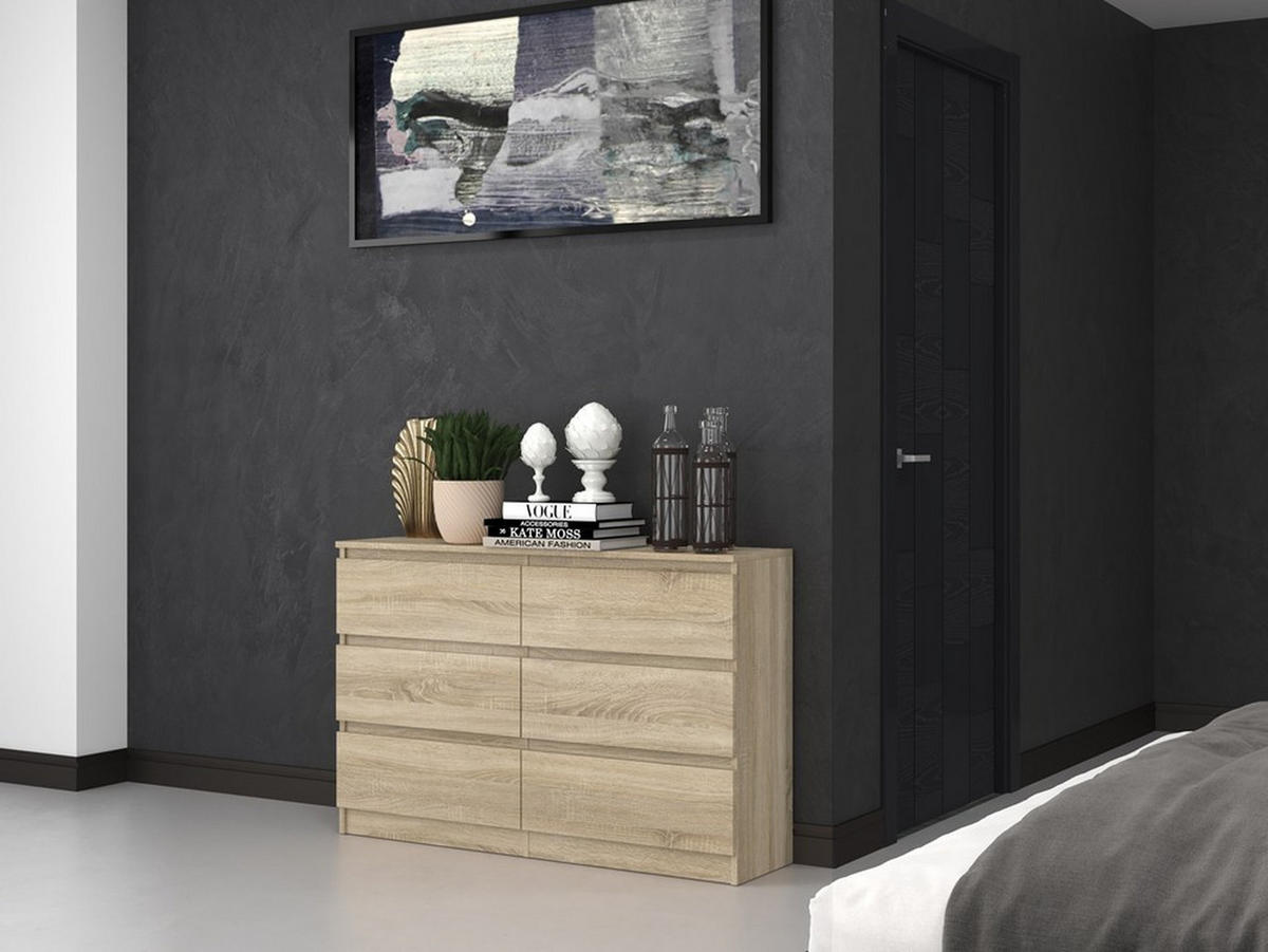 BYRÅ Sonoma ek 120/75/30 - Sonoma ek, Träbaserade material (120/75/30cm) - RAUMHIRSCH FURNITURE