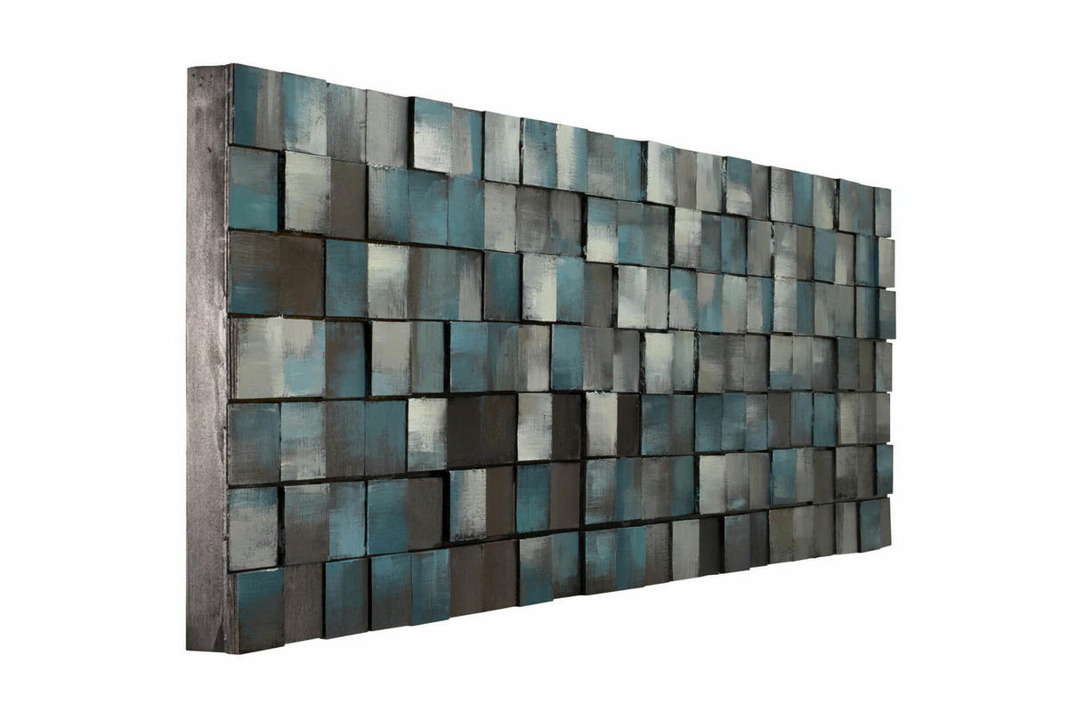 HOLZBILD Blau 144/44 cm - Blau, Holz (7.8/44cm) - KUNSTLOFT