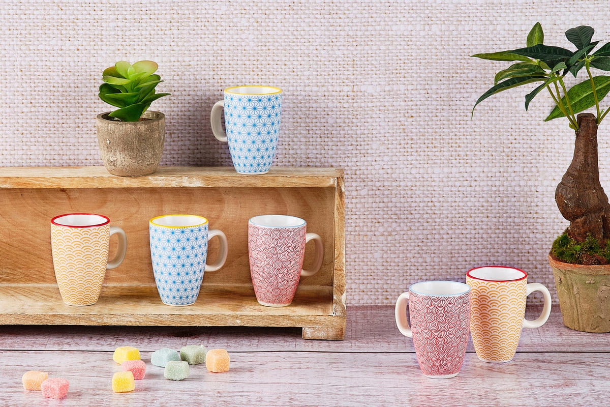 TASSEN Pattern 90ml - 6er-Set - Color - Blau, Keramik (0.09L) - Björn