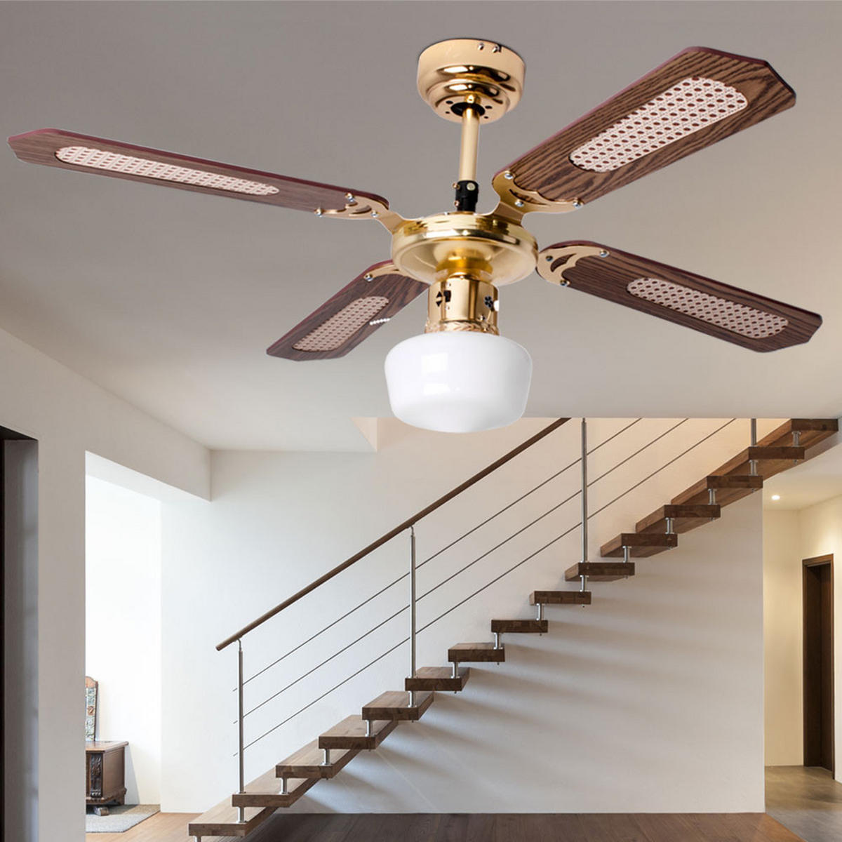 LED DECKENLEUCHTE Metall Glas Braun - Braun, Glas (105/105/46cm)