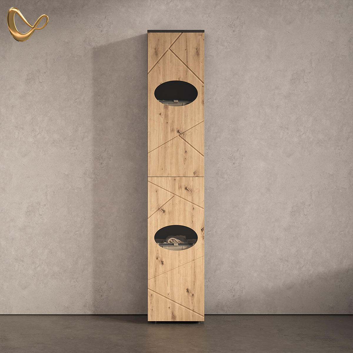 OMARICA ZA PERILO Ronco, Antracit/Obrtniški hrast, 37.2 x 192 cm - antracit/hrast artisan, leseni material (37.2/192/32cm) - Livinity®