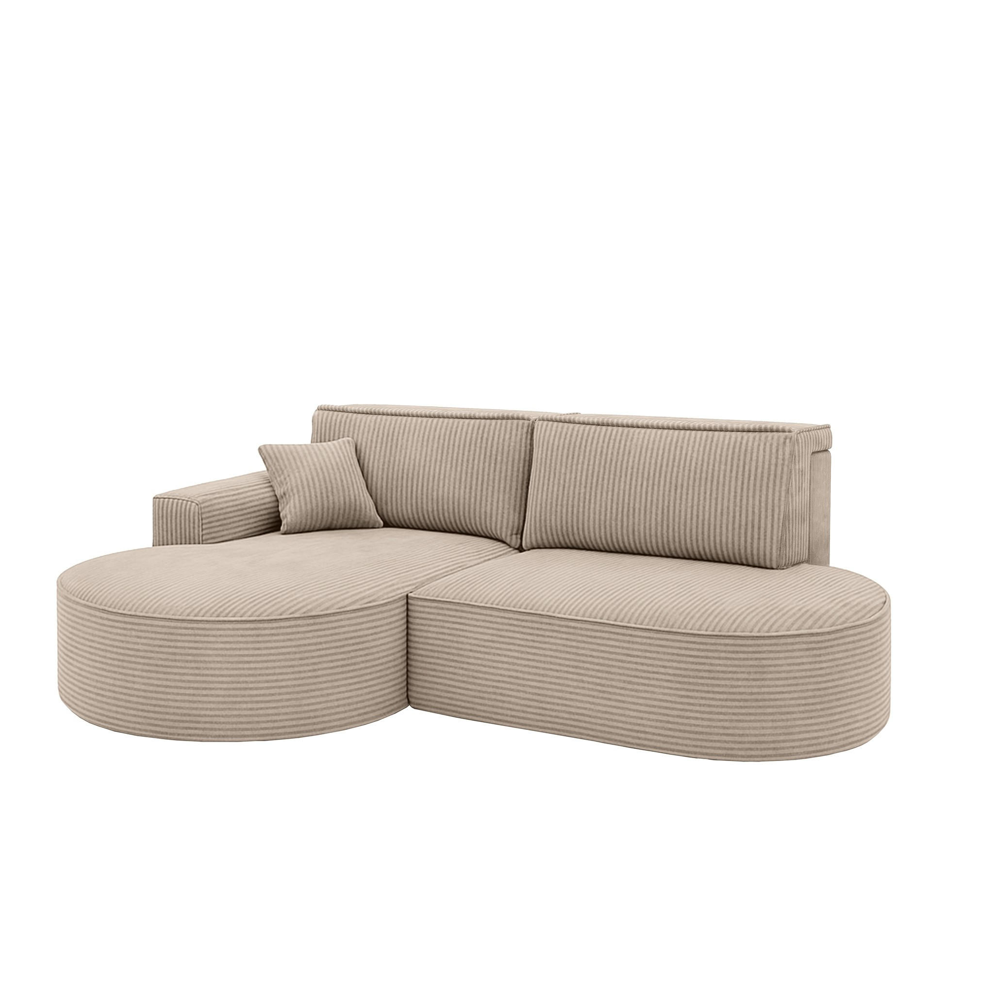 ECKSOFA Venedig Mit Schlaffunktion - Beige, Holzwerkstoff/Textil (278/179cm) - Fun Möbel