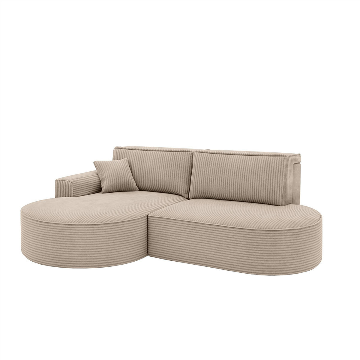 ECKSOFA Venedig Mit Schlaffunktion - Beige, Holzwerkstoff/Textil (278/179cm) - Fun Möbel