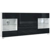SIDEBOARD Bari Schwarz Hochglanz - Schwarz Hochglanz, Holzwerkstoff (166.5/75.5/35cm) - Vladon