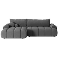 ECKSOFA Dandelino Grau mit Bouclé-Bezug, links - Schwarz/Grau, Kunststoff/Textil (271/172cm) - Selsey