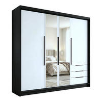 DREHTÜRENSCHRANK VIVO 200 cm Farbe: Schwarz | Weiß | Weiß - Schwarz/Weiß, Holzwerkstoff/Metall (200/215/59.5cm) - A&J MöbelLand