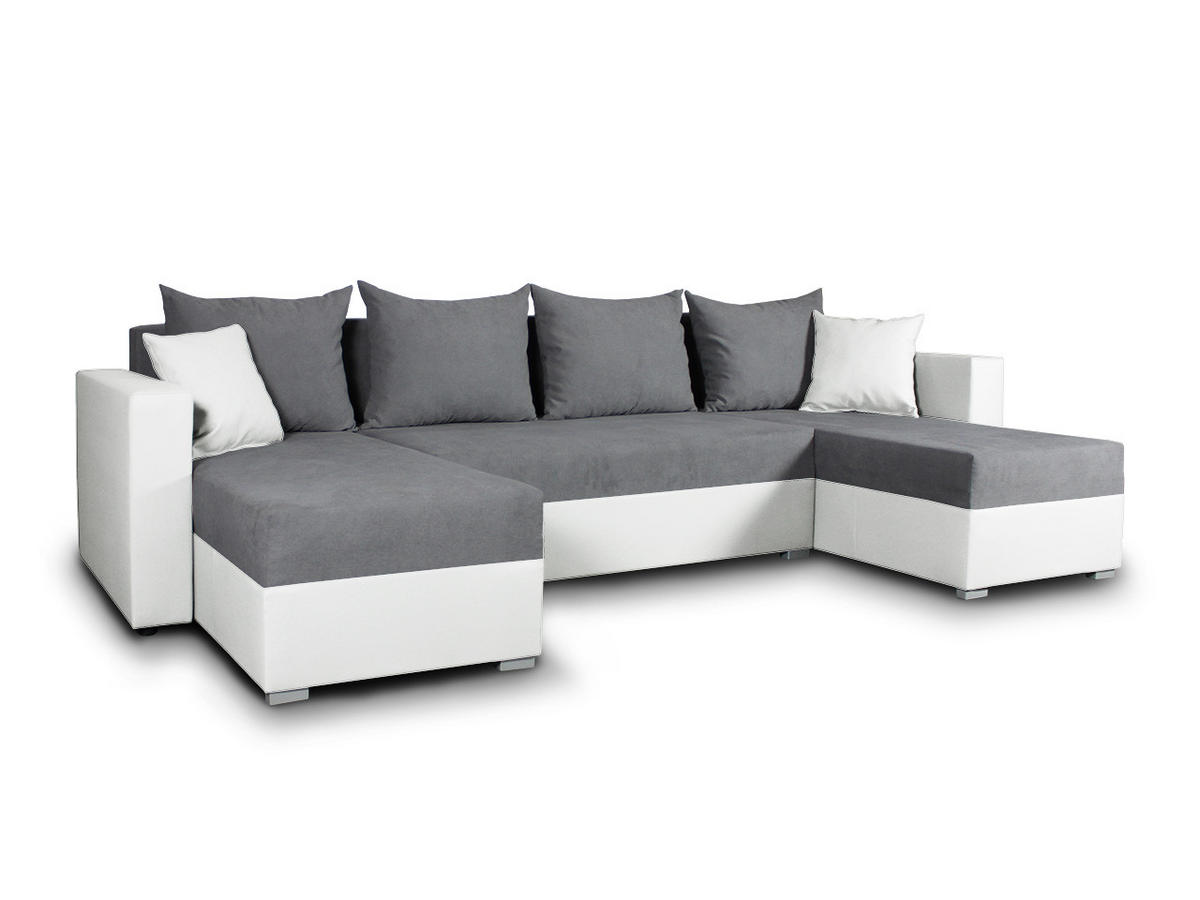 WOHNLANDSCHAFT Beno - Weiß, Holz/Textil (298/80/142cm) - Sofnet