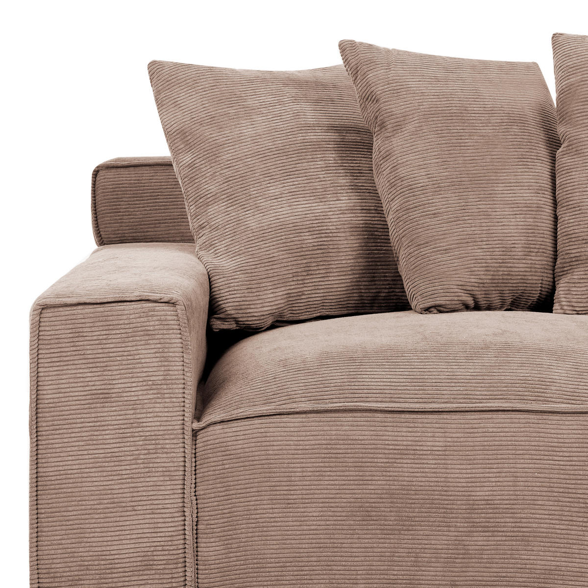 POHOVKA 3-místná Manšestr Pískově béžová Viskan - písková barva, textil (200/62/74cm) - Beliani