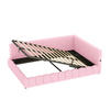 POLSTERBETT 140x200cm mit USB-Anschluss, Typ-C- Rosa - Pink, Holz/Textil (140/200cm) - KOMHTOM