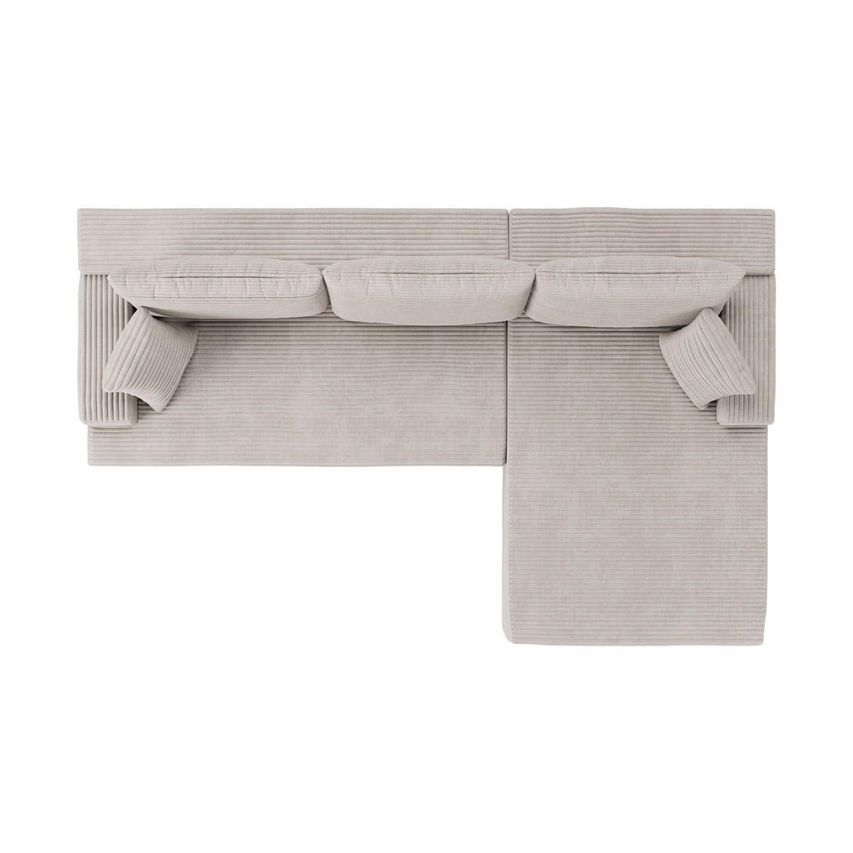 SOFA Coredo beige Cord - Beige, Textil (250/155cm) - Juskys
