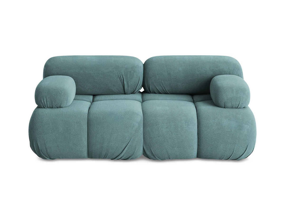 2-SITZER-SOFA Chenille Stoff Blau - Blau/Beige, Kunststoff/Textil (190/70/96cm) - Makamii