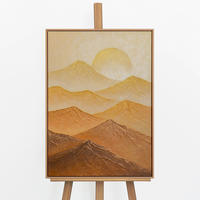 GEMÄLDE Sonnenberge Schattenfugenrahmen Eichefarben 70x50 cm - Eichefarben, Holz (70/50cm) - YS-art gallery