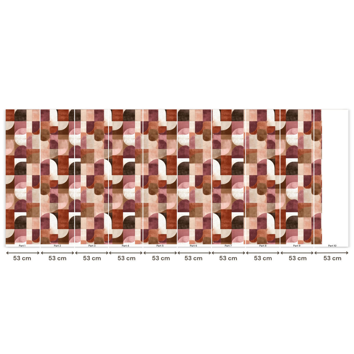 TAPETE - Geometrie - Modern - Retro - 450x200 cm - Multicolor, Papier (450/200cm) - OnlyWow