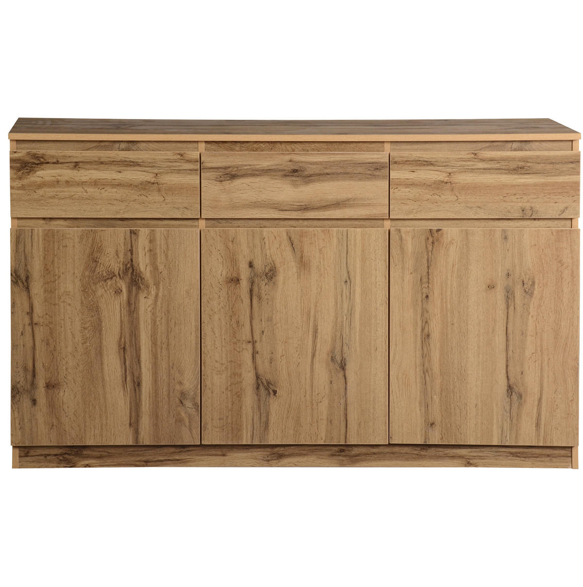 SIDEBOARD aus Spanplatte 135x40x81 cm Holzfarben mit 3 Schubladen und 3 Türen - Naturfarben, Holzwerkstoff (135/81/40cm) - IVMEU