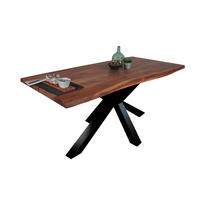 ESSTISCH TIM - Dunkelbraun/Schwarz, Holz/Metall (100/220/77cm) - SAM