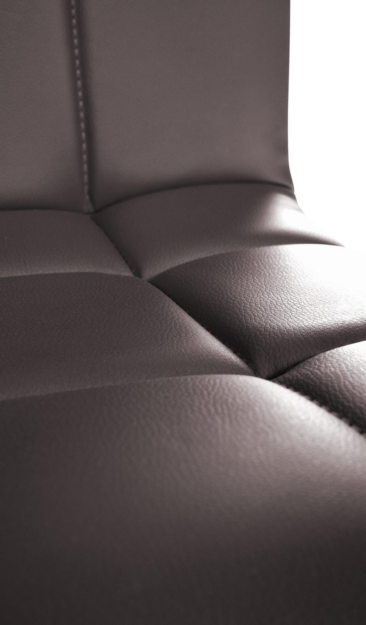 DREHSTUHL Lederlook braun - Chromfarben/Braun, Textil/Metall (44/74/49cm) - CLP