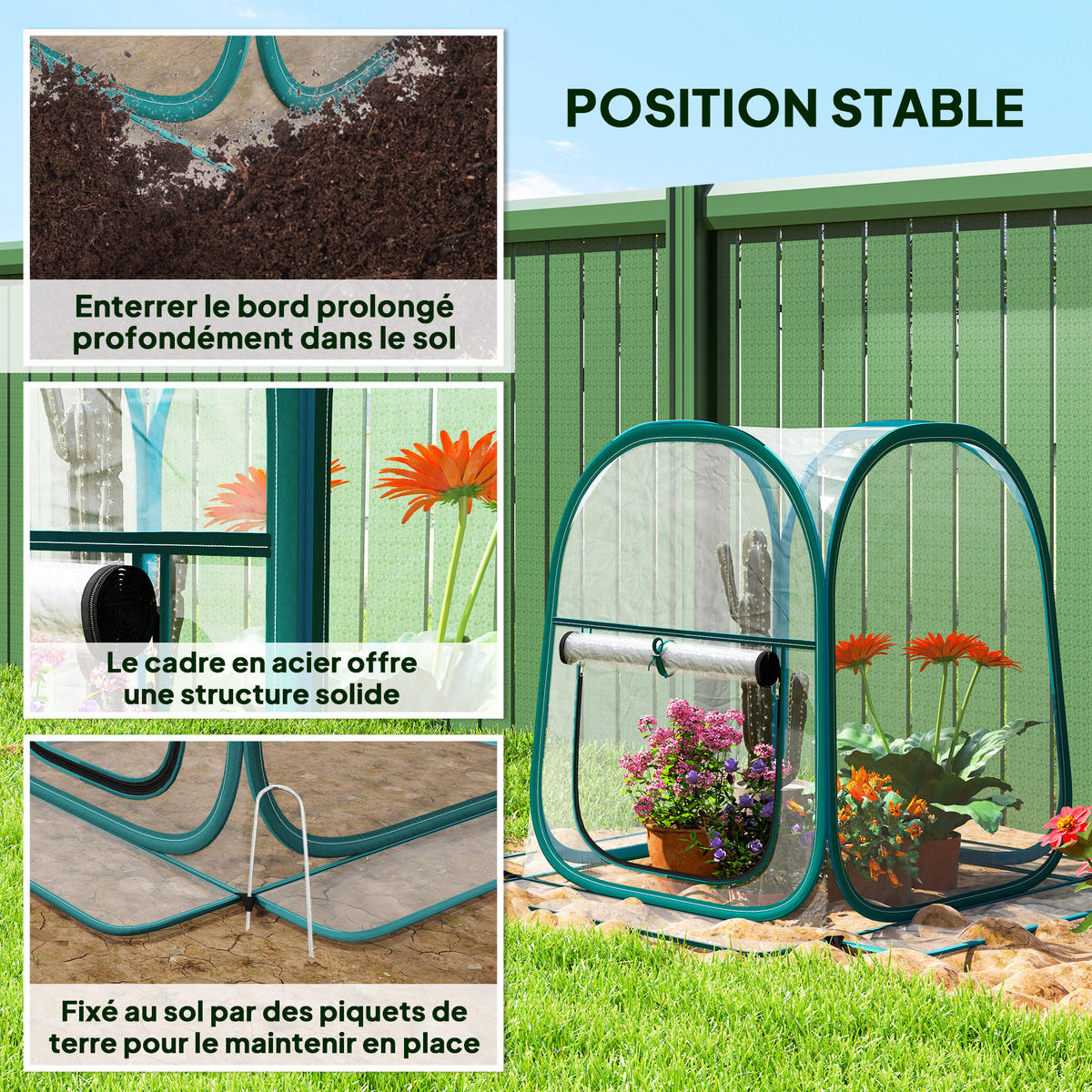 GEWÄCHSHAUS DE-12023 mit Rollfenster & Tragetasche Transparent - Transparent, Kunststoff (70/80/70cm) - ComfortXL