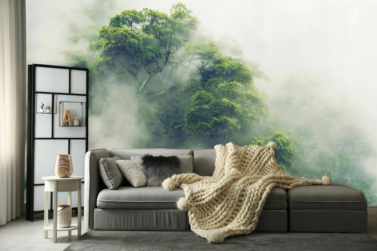 FOTOTAPETE Wald Baume Vliestapete Tapete 350x250 - Multicolor, Papier (350/250cm) - Wallarena