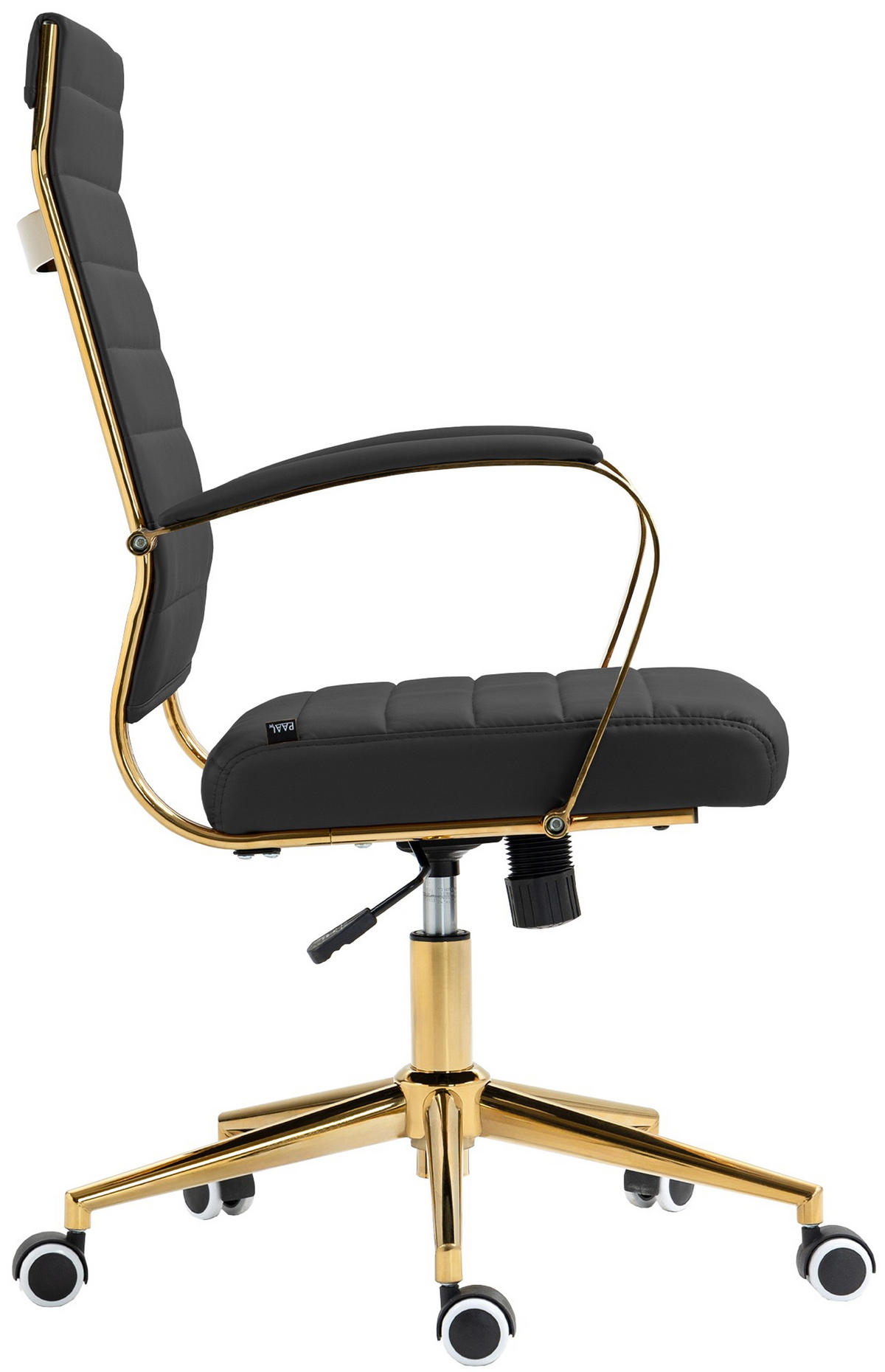 BÜROSTUHL Vantor Kunstleder schwarz - Goldfarben/Schwarz, Metall (57/109/59cm) - TPFLiving