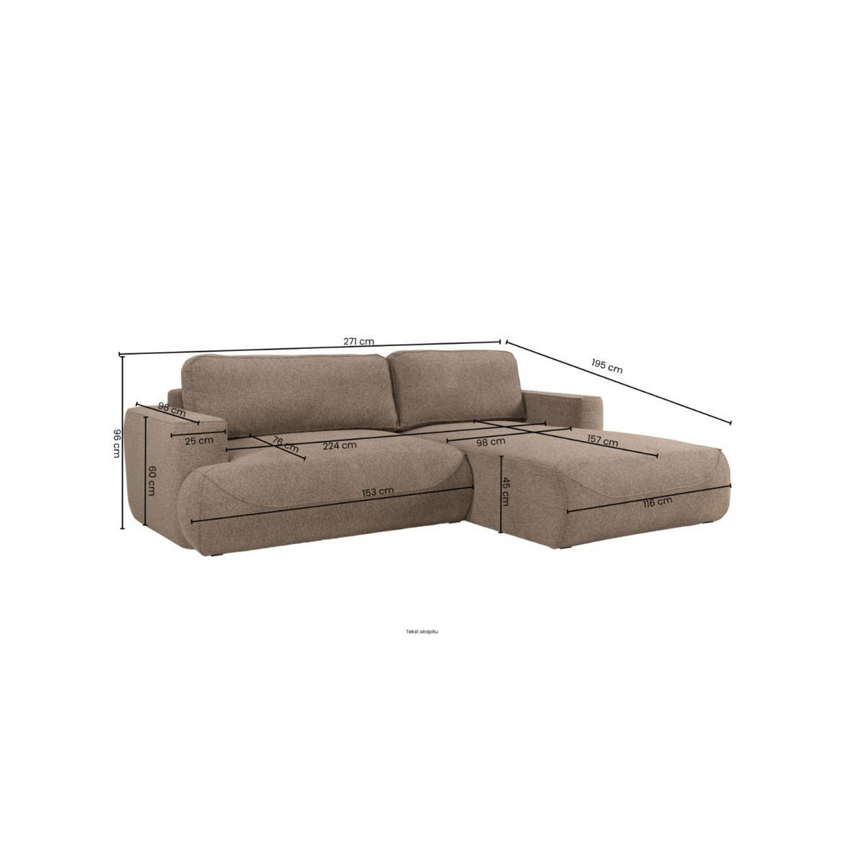 ECKSOFA LUNA mit Bettkasten und Schlaffunktion, Hellgrau - Hellgrau, Textil (271/195cm) - KS Home Concept