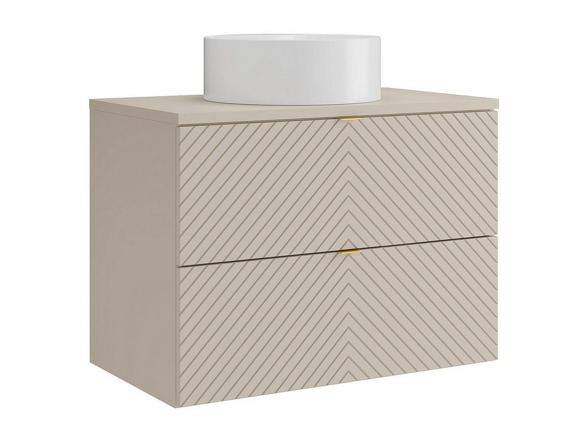 EINZELWASCHTISCH - 80 cm x 46.5 cm - Holz, Platte - Beige - DORIONI - Beige, Holz (80/61.6/46.5cm) - Vente-Unique