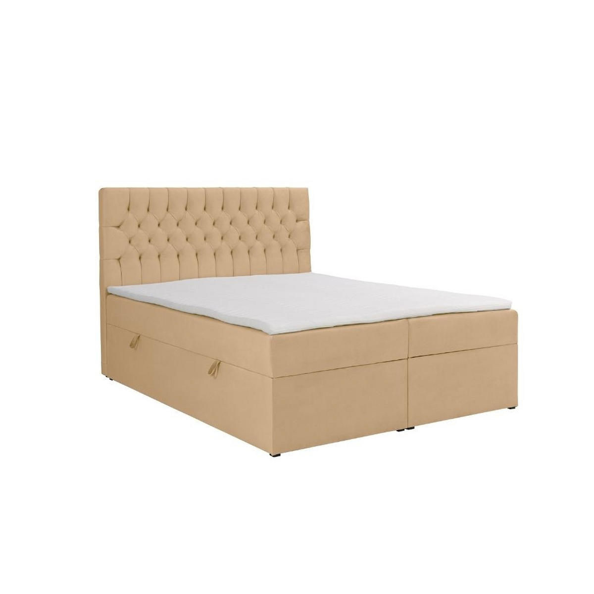 BOXBETT Dora mit Bonnelmatratze und Topper, 120x200, Hellbraun - Hellbraun, Holzwerkstoff (120/200cm) - AN-Moebel 4u