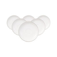 MOKKA-/ESPRESSOUNTERTASSEN Anmut Platinum No. 1 weiß ø 12 cm 6er Set - Weiß, Keramik (12cm) - Villeroy & Boch