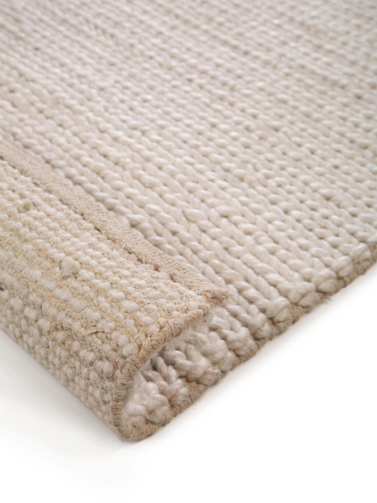 WOLLTEPPICH Uno Cream 80x150 cm - Creme, Textil (80/150cm) - benuta Pure