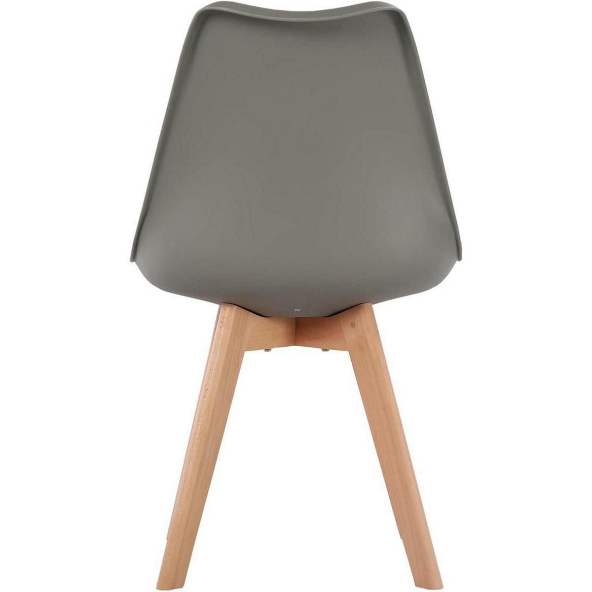 ESSZIMMERSTUHL 2er Set Grau mit Holzbein - Grau, Kunststoff (47.5/82/41cm)