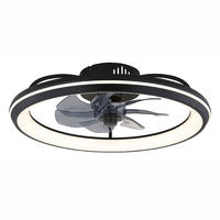 LED DECKENLEUCHTE Deckenventilator Schwarz Kunststoff - Schwarz, Metall (50/50/14cm) - Globo Lighting
