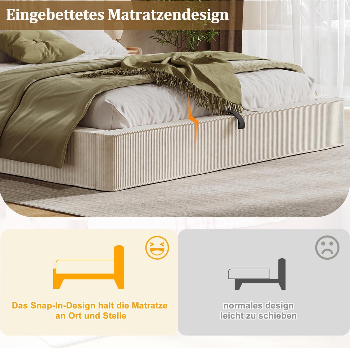 POLSTERBETT 180/200 cm mit hydraulischem Bettkasten, Lattenrost und gepolstertem Kopfteil, Beige - Beige, Textil (180/200cm) - Redom