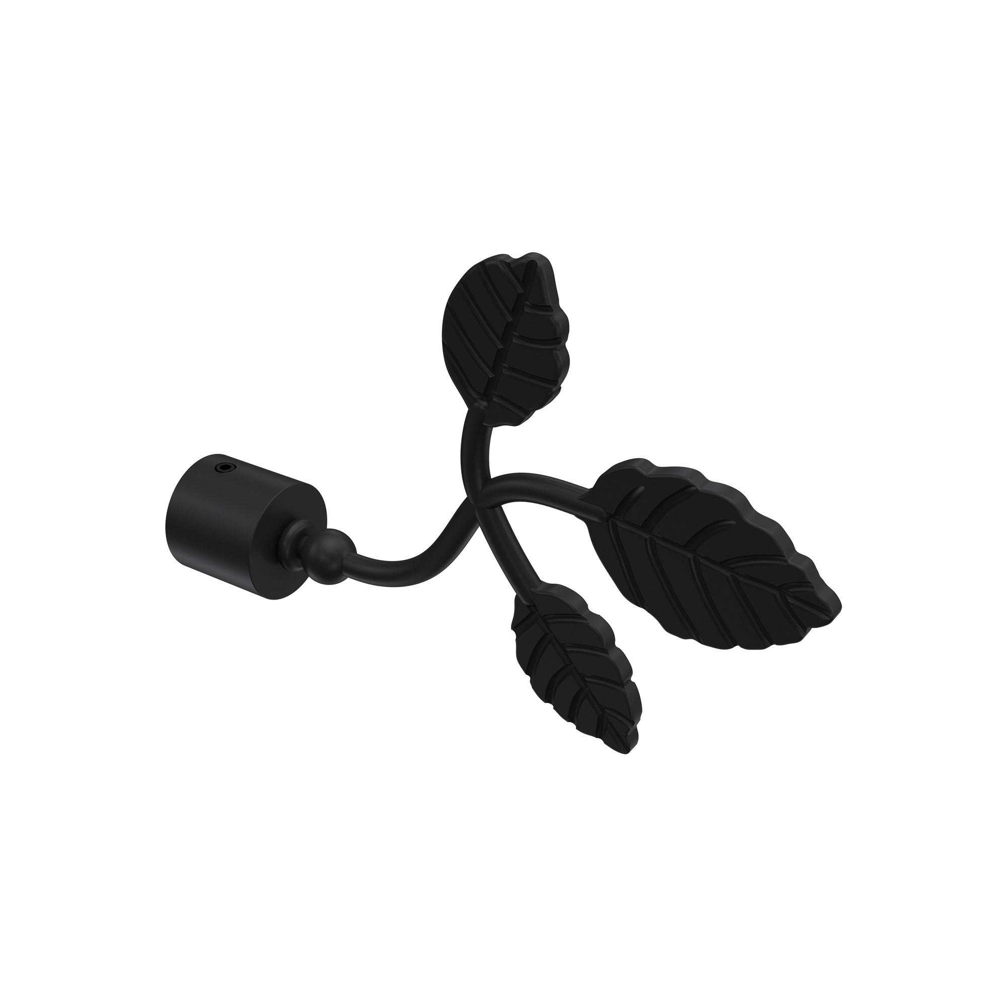 ENDSTÜCKE FÜR GARDINENSTANGEN 16 mm Ø, Alessia Schwarz, Packung 2 Stück - Schwarz, Metall (13.4/9.4/9.4cm) - INTERDECO