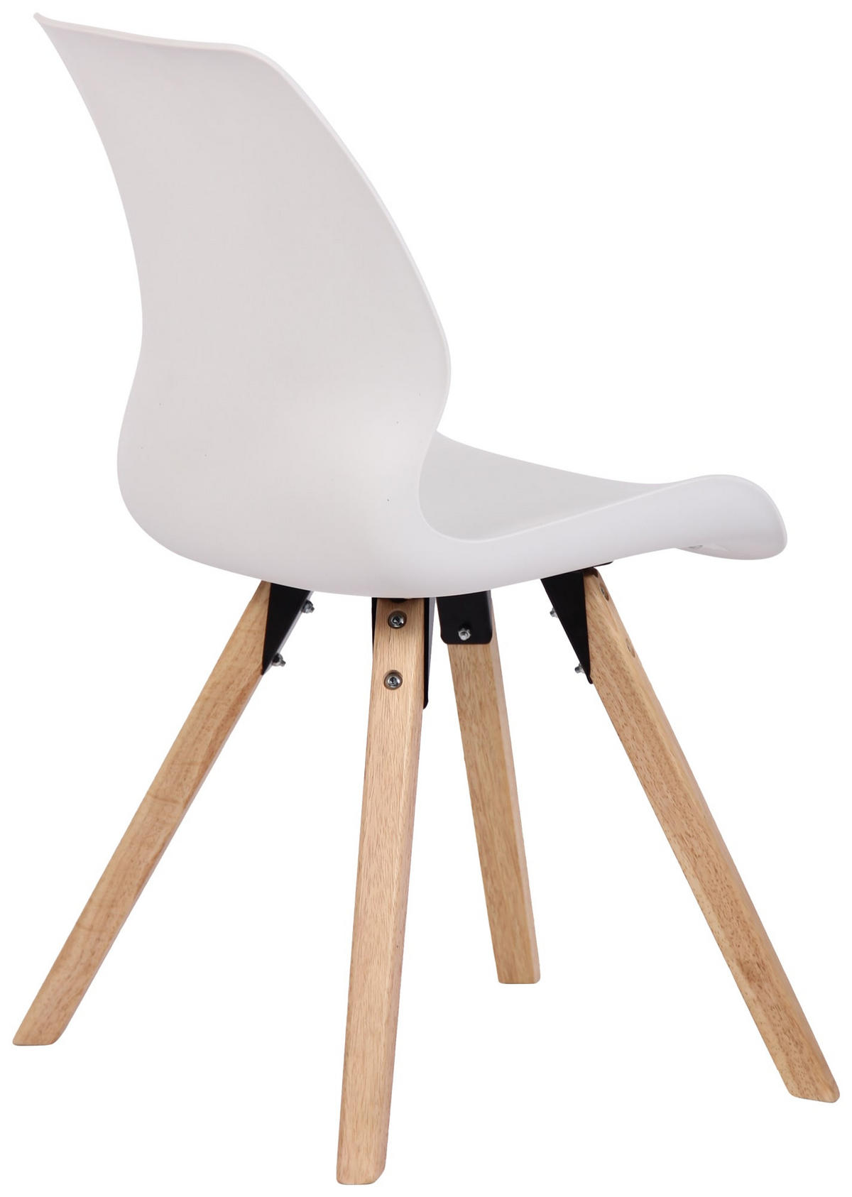 STUHL 4er Set Kunststoff weiß - Eukalyptusholzfarben/Weiß, Holz/Kunststoff (49/87.5/58cm) - CLP