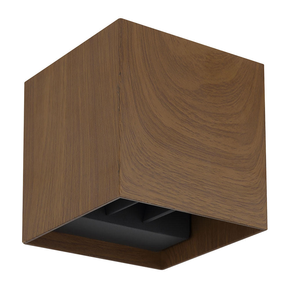 LED WANDLEUCHTE VERONIKA Holzoptik Braun - Braun, Metall (10/10/10cm) - Globo Lighting
