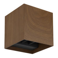 LED WANDLEUCHTE VERONIKA Holzoptik Braun - Braun, Metall (10/10/10cm) - Globo Lighting