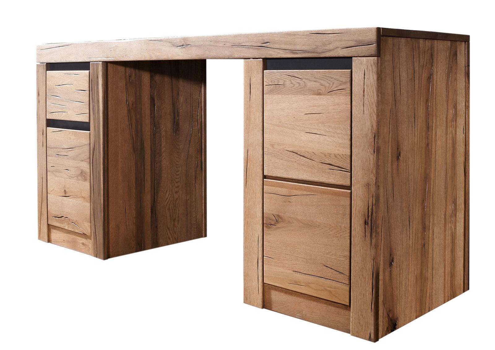 SCHREIBTISCH Wild-/Zerreiche 150x50x75 natur geölt MONTREUX #119 - Braun, Holz (50/150/75cm) - Massivmoebel24