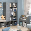 KINDERKLEIDERSCHRANK Luigi Grau 105.8 x 178.1 cm mit Vorhang-Kleiderstange - Hellgrau/Grau, Holzwerkstoff (105.8/178.1/38cm) - Vicco