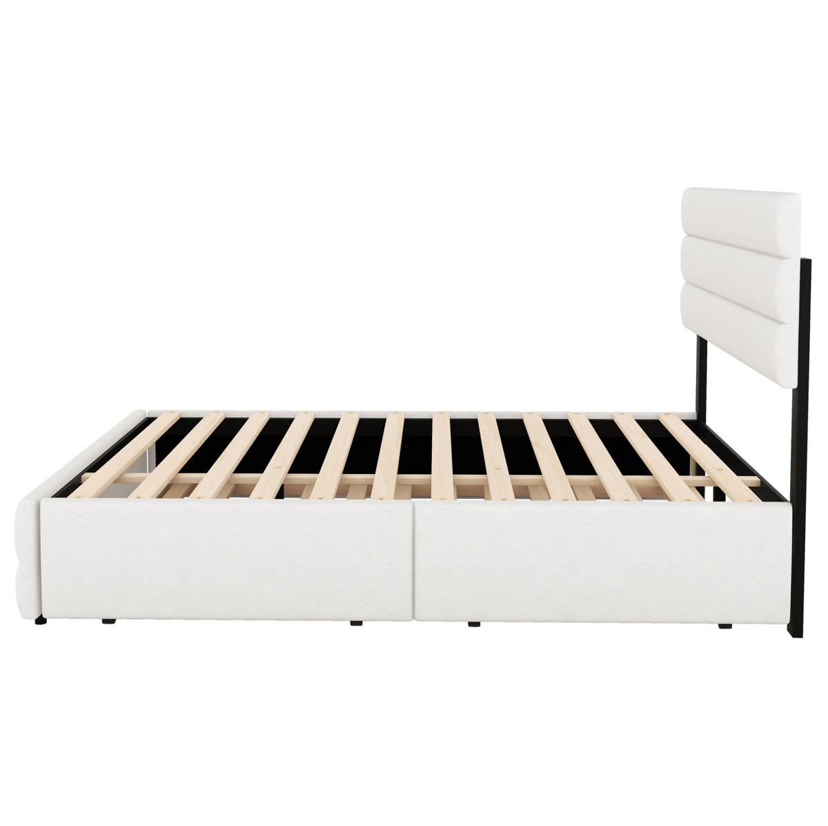 POLSTERBETT 140/200 cm in Beige mit 2 Schubladen und ausziehbarem Gästebett - Beige, Textil (140/200cm) - BEAOK