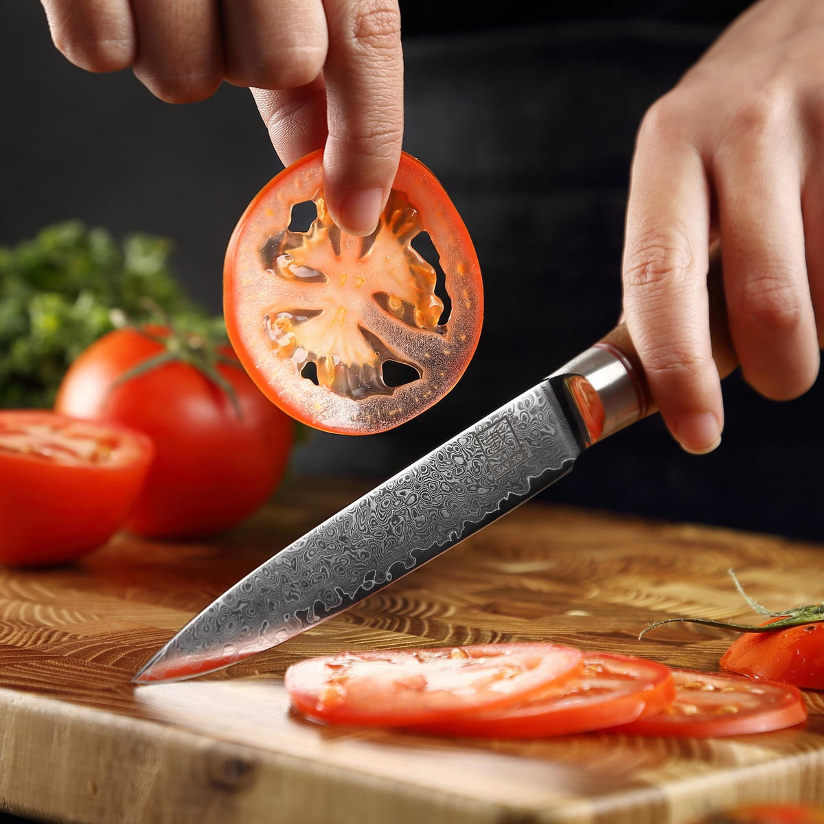 ALLZWECKMESSER 12 cm - Nussbaumfarben, Holz/Metall (24cm) - Zayiko